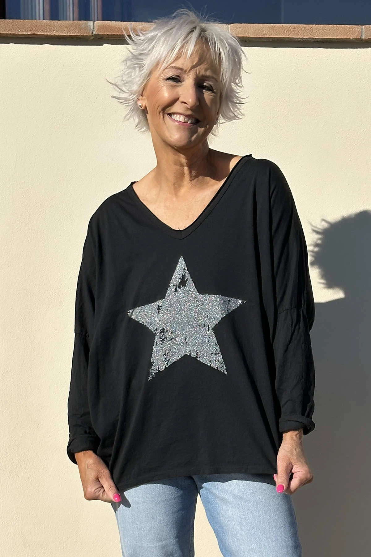 Briony Star Cotton Top Black 4 Briony Star Cotton Top Black - Image 2