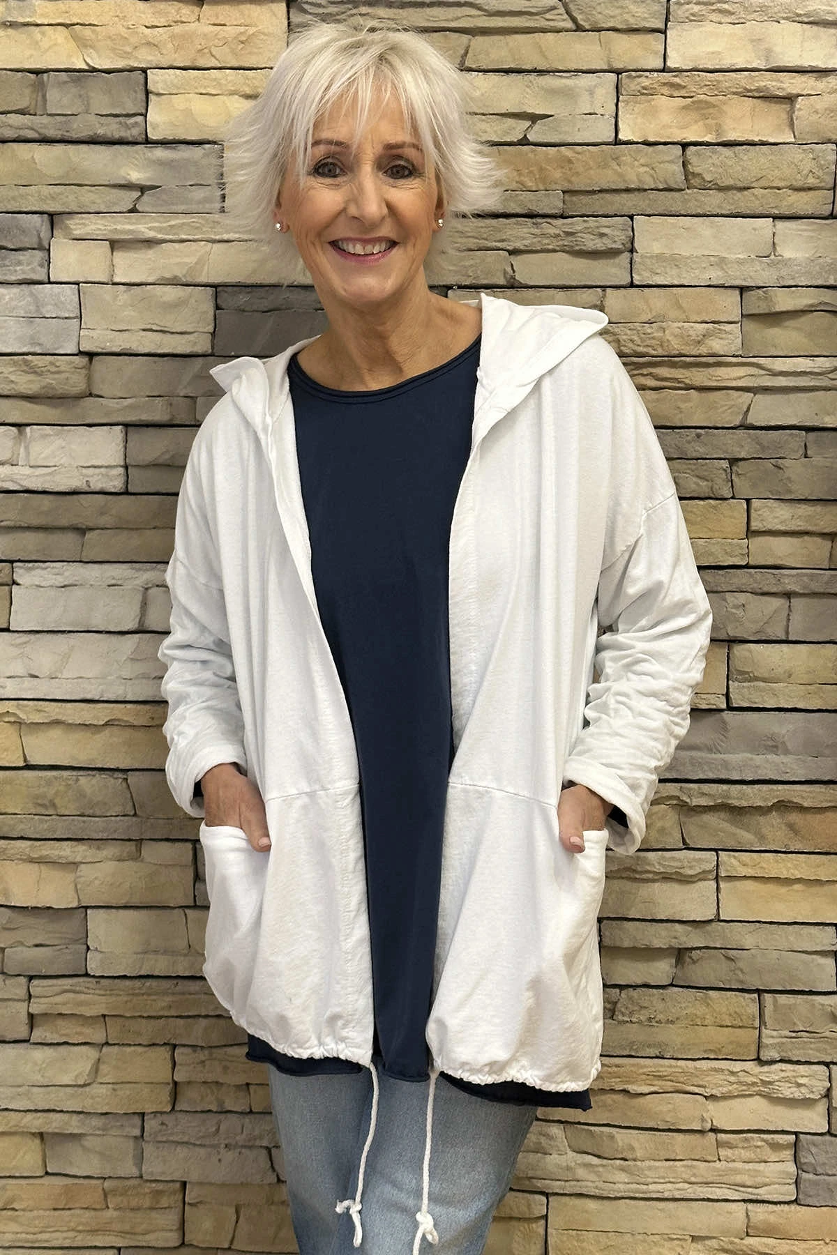 Amber Cotton Top Navy 4 Amber Cotton Top Navy - Image 2