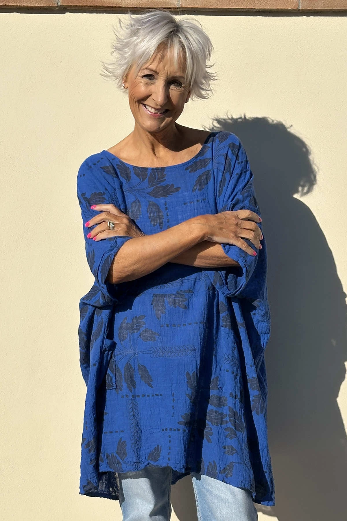 Bowie Print Cotton Top Cobalt 3 Bowie Print Cotton Top Cobalt