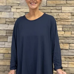 Amber Cotton Top Navy