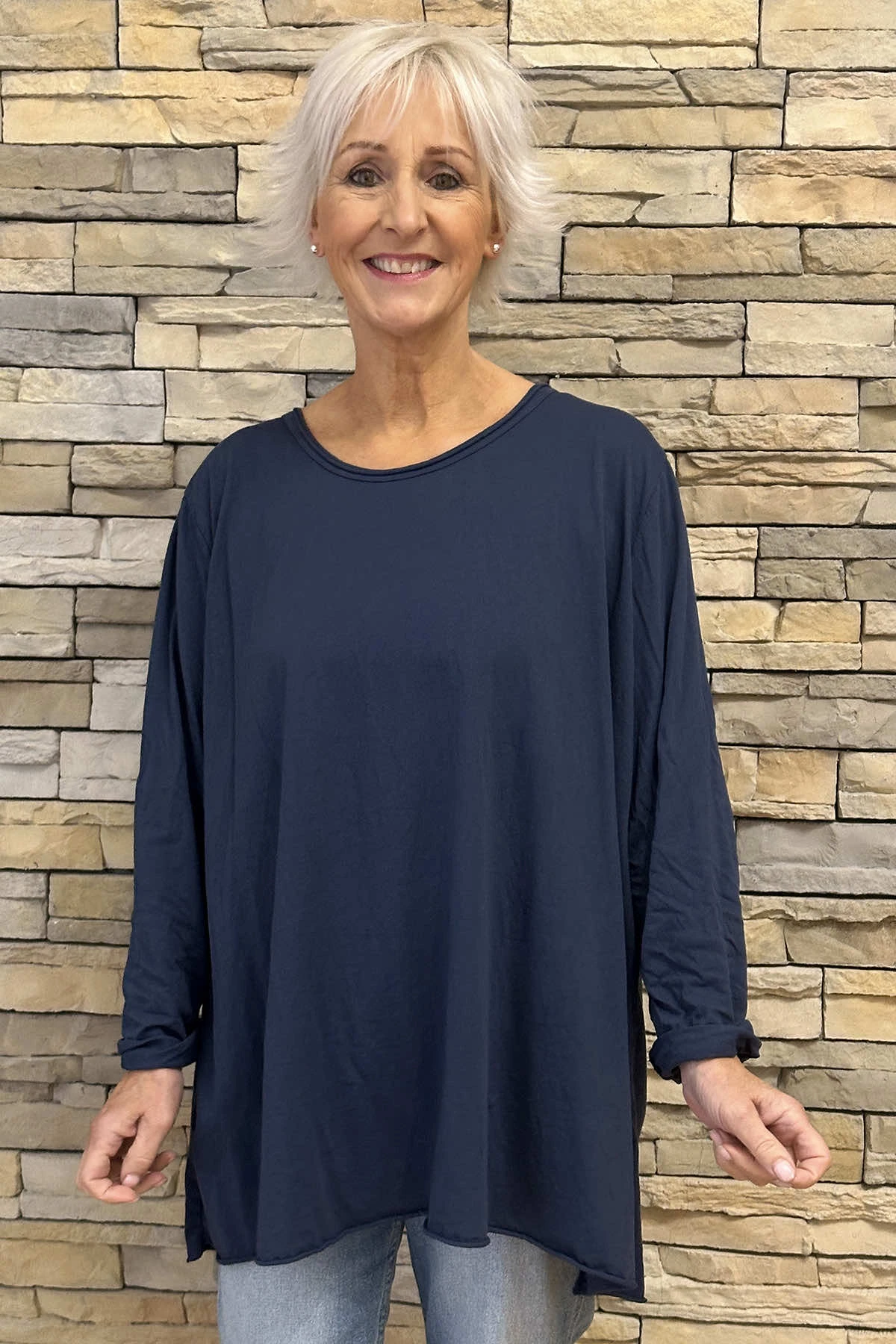 Amber Cotton Top Navy 3 Amber Cotton Top Navy