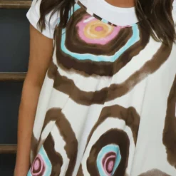 Silvia Strap Print Dress Cocoa 8 Silvia Strap Print Dress Cocoa -Kitandkaboodal Store silviacocoa2J