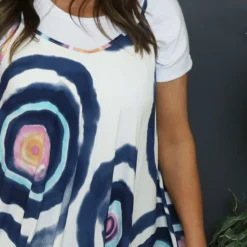 Silvia Strap Print Dress Navy 8 Silvia Strap Print Dress Navy -Kitandkaboodal Store silvianavy2J