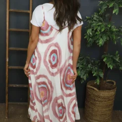 Silvia Strap Print Dress Pink 9 Silvia Strap Print Dress Pink -Kitandkaboodal Store silviapink3J